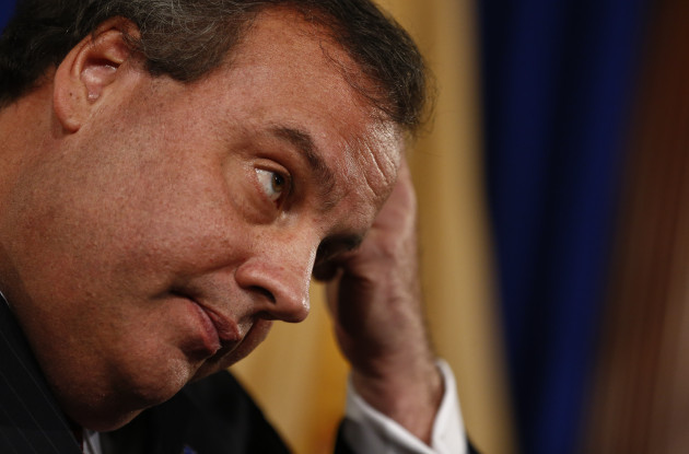 New Jersey Gov. Chris Christie speaks about his  knowledge of a traffic study that snarled traffic at the George Washington Bridge during a news conference on January 9, 2014 at the Statehouse in Trenton, New Jersey.   Jeff Zelevansky/Getty Images